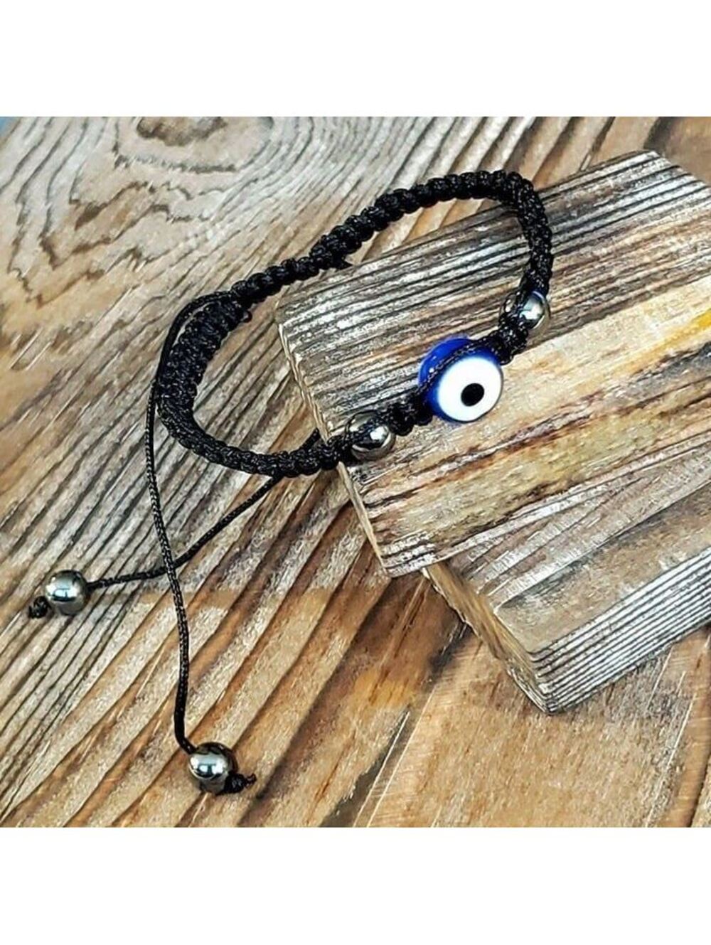 Blue White Black Evil Eye Protection Talisman Bracelet Handmade
